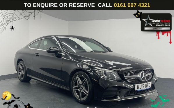 Used 2019 BLACK MERCEDES-BENZ C-CLASS Coupe 2.0 C220d AMG Line (Premium) Coupe 2dr Diesel G-Tronic+ Euro 6 (s/s) (194 ps) (reg. 2019-05-10) for sale in Manchester