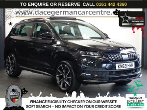 Used 2019 BLACK SKODA KAROQ SUV 2.0 TSI SportLine SUV 5dr Petrol DSG 4WD Euro 6 (s/s) (190 ps) (reg. 2019-09-09) for sale in Altrincham