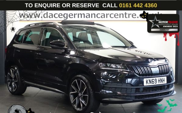 Used 2019 BLACK SKODA KAROQ SUV 2.0 TSI SportLine SUV 5dr Petrol DSG 4WD Euro 6 (s/s) (190 ps) (reg. 2019-09-09) for sale in Altrincham