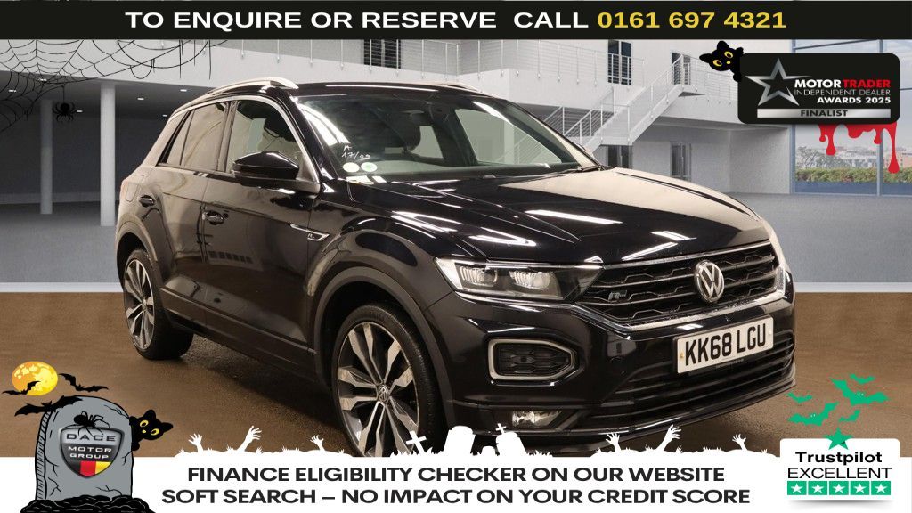 Used 2019 BLACK VOLKSWAGEN T-ROC SUV 1.6 TDI R-Line SUV 5dr Diesel Manual Euro 6 (s/s) (115 ps) (reg. 2019-02-25) for sale in Manchester
