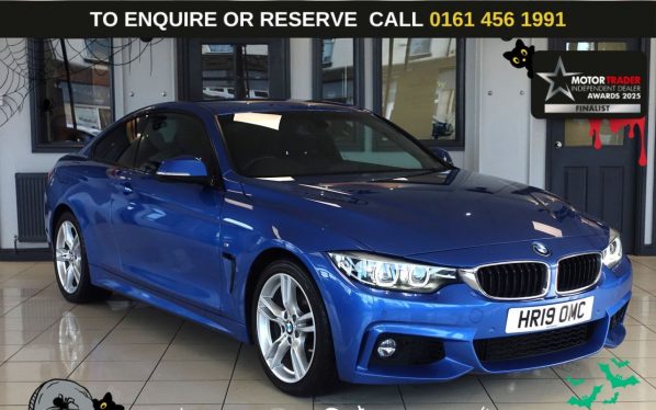 Used 2019 BLUE BMW 4 SERIES Coupe 2.0 420i GPF M Sport Coupe 2dr Petrol Auto Euro 6 (s/s) (184 ps) (reg. 2019-07-31) for sale in Wilmslow