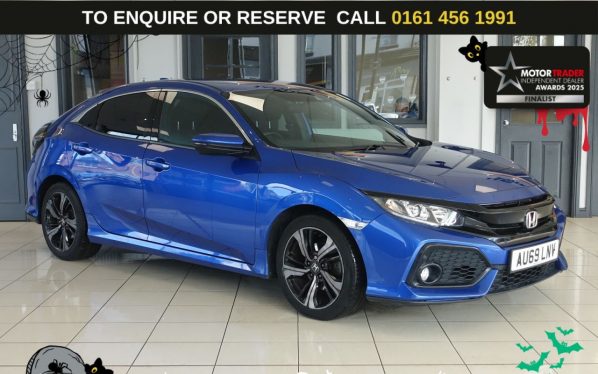 Used 2019 BLUE HONDA CIVIC Hatchback 1.0 VTEC Turbo SR Hatchback 5dr Petrol CVT Euro 6 (s/s) (126 ps) (reg. 2019-09-30) for sale in Wilmslow