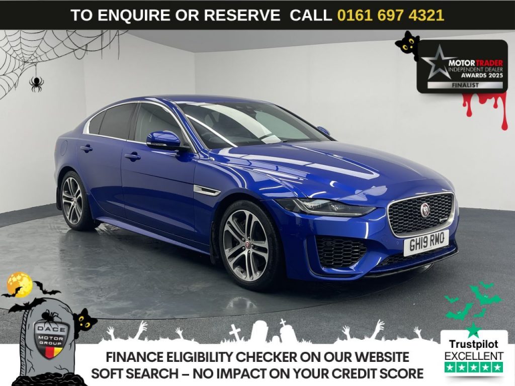Used 2019 BLUE JAGUAR XE Saloon 2.0 P250i R-Dynamic SE Saloon 4dr Petrol Auto Euro 6 (s/s) (250 ps) (reg. 2019-07-19) for sale in Manchester