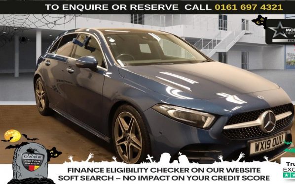 Used 2019 BLUE MERCEDES-BENZ A-CLASS Hatchback 1.5 A180d AMG Line (Premium Plus) Hatchback 5dr Diesel 7G-DCT Euro 6 (s/s) (116 ps) (reg. 2019-03-01) for sale in Manchester