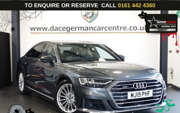 Used 2019 GREY AUDI A8 Saloon 3.0 TDI V6 50 S line Saloon 4dr Diesel Tiptronic quattro Euro 6 (s/s) (286 ps) (reg. 2019-03-26) for sale in Altrincham