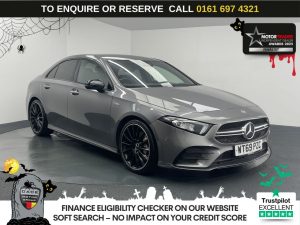Used 2019 GREY MERCEDES-BENZ A-CLASS Saloon 2.0 A35 AMG (Premium) Saloon 4dr Petrol SpdS DCT 4MATIC Euro 6 (s/s) (306 ps) (reg. 2019-11-08) for sale in Manchester