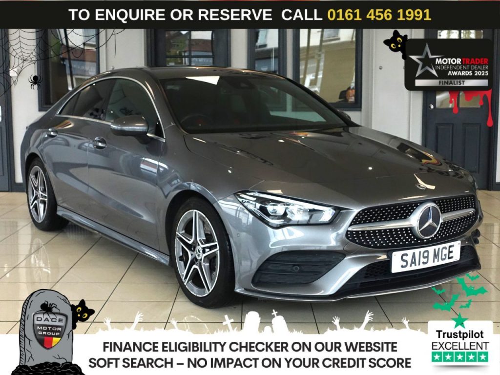 Used 2019 GREY MERCEDES-BENZ CLA Saloon 2.0 CLA220 AMG Line Coupe 4dr Petrol 7G-DCT Euro 6 (s/s) (190 ps) (reg. 2019-07-19) for sale in Wilmslow