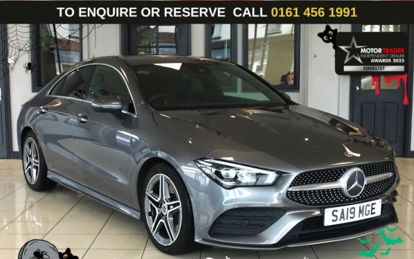 Used 2019 GREY MERCEDES-BENZ CLA Saloon 2.0 CLA220 AMG Line Coupe 4dr Petrol 7G-DCT Euro 6 (s/s) (190 ps) (reg. 2019-07-19) for sale in Wilmslow