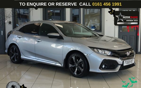 Used 2019 SILVER HONDA CIVIC Hatchback 1.0 VTEC Turbo SR Hatchback 5dr Petrol Manual Euro 6 (s/s) (126 ps) (reg. 2019-11-30) for sale in Wilmslow