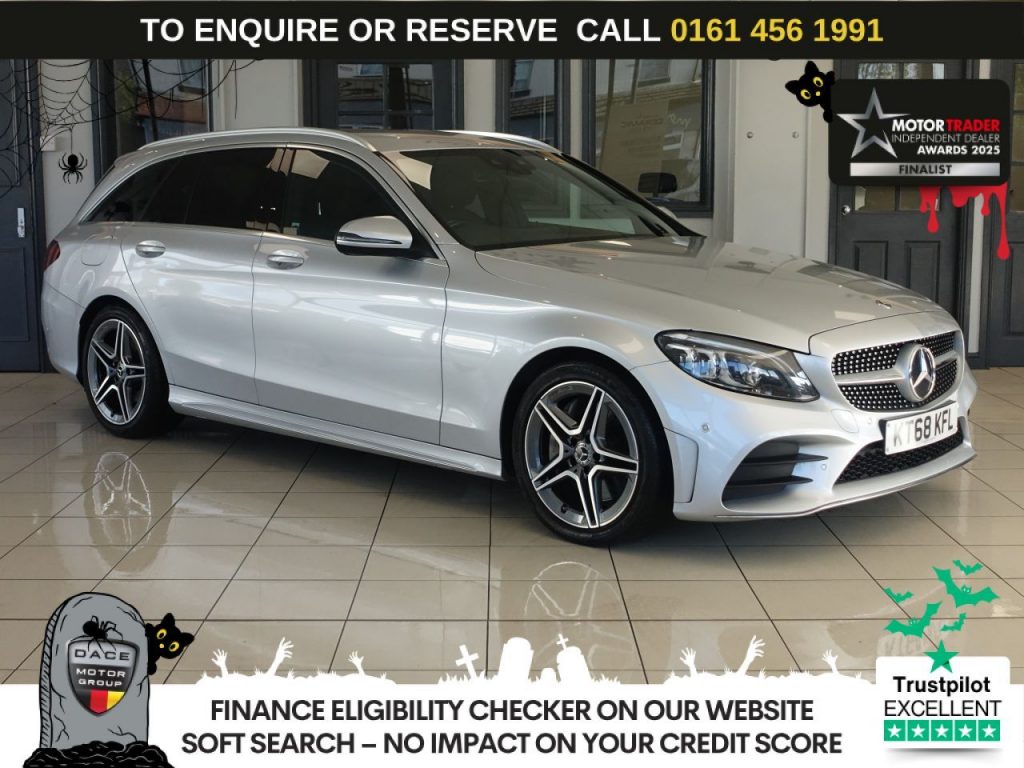 Used 2019 SILVER MERCEDES-BENZ C-CLASS Estate 2.0 C300d AMG Line (Premium) Estate 5dr Diesel G-Tronic+ Euro 6 (s/s) (245 ps) (reg. 2019-01-08) for sale in Wilmslow