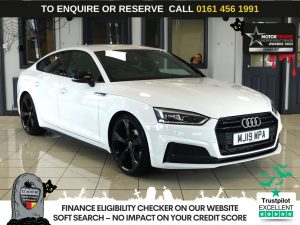 Used 2019 WHITE AUDI A5 Hatchback 2.0 TFSI 35 Black Edition Sportback 5dr Petrol S Tronic Euro 6 (s/s) (150 ps) (reg. 2019-04-12) for sale in Wilmslow