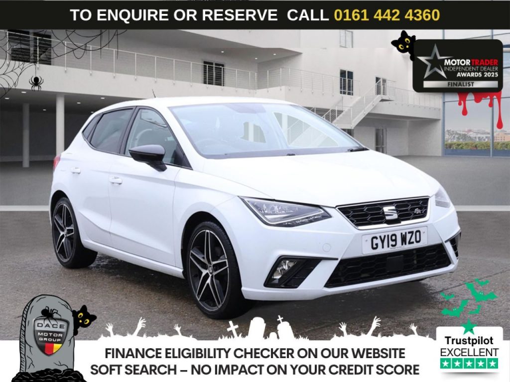 Used 2019 WHITE SEAT IBIZA Hatchback 1.0 TSI FR Sport Hatchback 5dr Petrol DSG Euro 6 (s/s) GPF (115 ps) (reg. 2019-03-21) for sale in Altrincham