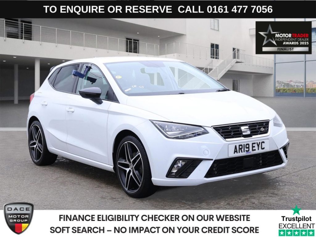 Used 2019 WHITE SEAT IBIZA Hatchback 1.0 TSI FR Sport Hatchback 5dr Petrol DSG Euro 6 (s/s) GPF (115 ps) (reg. 2019-07-31) for sale in Stockport