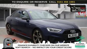 Used 2020 BLUE AUDI A4 Saloon 2.0 TDI 35 Black Edition Saloon 4dr Diesel S Tronic Euro 6 (s/s) (163 ps) (reg. 2020-06-17) for sale in Wilmslow