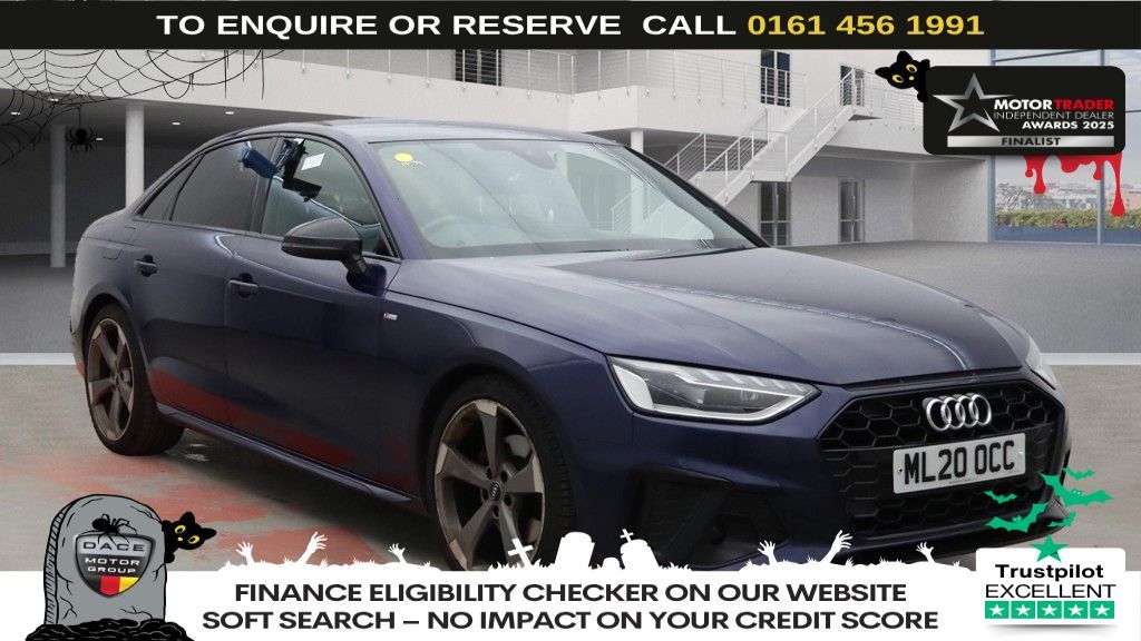 Used 2020 BLUE AUDI A4 Saloon 2.0 TDI 35 Black Edition Saloon 4dr Diesel S Tronic Euro 6 (s/s) (163 ps) (reg. 2020-06-17) for sale in Wilmslow