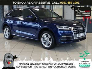 Used 2020 BLUE AUDI Q5 SUV 2.0 TFSI 45 S line SUV 5dr Petrol S Tronic quattro Euro 6 (s/s) (245 ps) (reg. 2020-02-26) for sale in Wilmslow