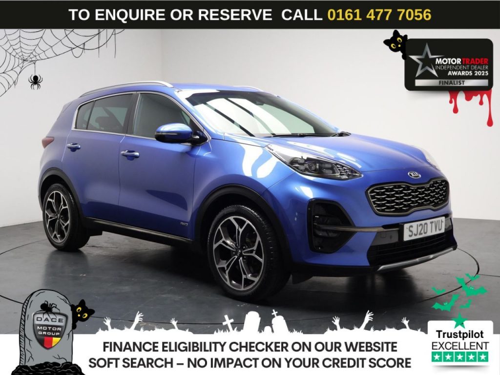 Used 2020 BLUE KIA SPORTAGE SUV 1.6 T-GDi GT-Line SUV 5dr Petrol DCT AWD Euro 6 (s/s) (174 bhp) (reg. 2020-03-19) for sale in Stockport