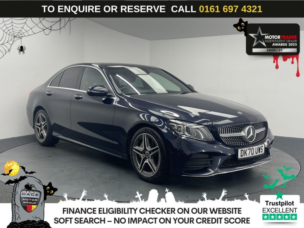 Used 2020 BLUE MERCEDES-BENZ C-CLASS Saloon 2.0 C300d AMG Line Edition (Premium Plus) Saloon 4dr Diesel G-Tronic+ Euro 6 (s/s) (245 ps) (reg. 2020-09-02) for sale in Manchester