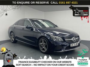 Used 2020 BLUE MERCEDES-BENZ C-CLASS Saloon 2.0 C300d AMG Line Edition (Premium Plus) Saloon 4dr Diesel G-Tronic+ Euro 6 (s/s) (245 ps) (reg. 2020-09-02) for sale in Manchester