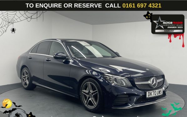 Used 2020 BLUE MERCEDES-BENZ C-CLASS Saloon 2.0 C300d AMG Line Edition (Premium Plus) Saloon 4dr Diesel G-Tronic+ Euro 6 (s/s) (245 ps) (reg. 2020-09-02) for sale in Manchester