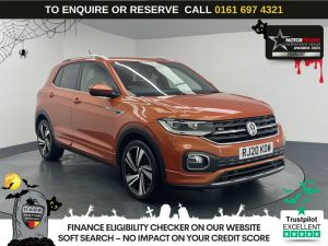 Used 2020 ORANGE VOLKSWAGEN T-CROSS SUV 1.0 TSI R-Line SUV 5dr Petrol DSG Euro 6 (s/s) (115 ps) (reg. 2020-08-04) for sale in Manchester