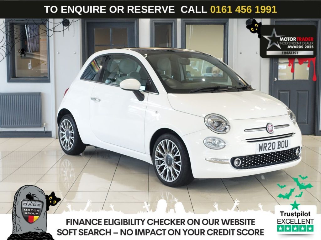 Used 2020 WHITE FIAT 500 Hatchback 0.9 TwinAir Club Lounge Hatchback 3dr Petrol Manual Euro 6 (s/s) (85 bhp) (reg. 2020-05-28) for sale in Wilmslow