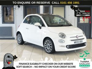 Used 2020 WHITE FIAT 500 Hatchback 0.9 TwinAir Club Lounge Hatchback 3dr Petrol Manual Euro 6 (s/s) (85 bhp) (reg. 2020-05-28) for sale in Wilmslow