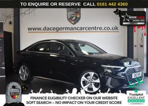 Used 2021 BLACK AUDI A3 Saloon 1.5 TFSI 35 S line Saloon 4dr Petrol S Tronic Euro 6 (s/s) (150 ps) (reg. 2021-06-29) for sale in Altrincham