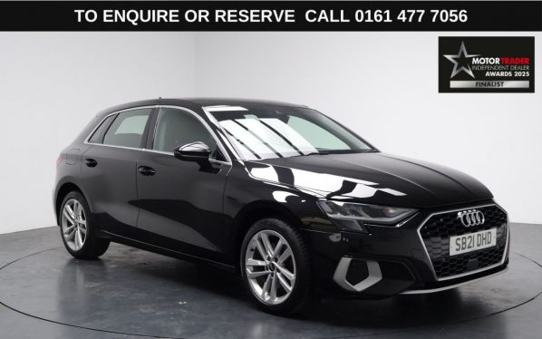 Used 2021 BLACK AUDI A3 Hatchback 1.5 TFSI 35 Sport Sportback 5dr Petrol S Tronic Euro 6 (s/s) (150 ps) (reg. 2021-05-27) for sale in Stockport