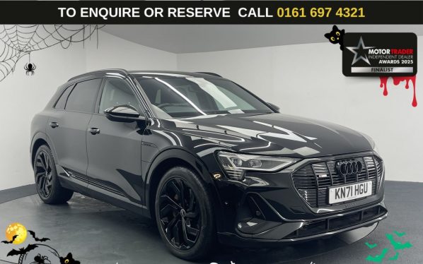 Used 2021 BLACK AUDI E-TRON SUV 55 Black Edition SUV 5dr Electric Auto quattro 95kWh (11kW Charger) (408 ps) (reg. 2021-09-09) for sale in Manchester