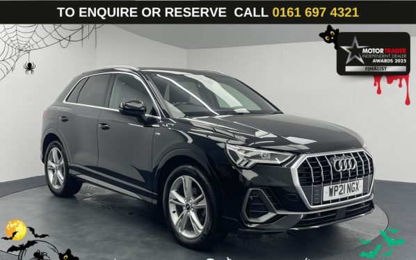 Used 2021 BLACK AUDI Q3 SUV 1.5 TFSI CoD 35 S line SUV 5dr Petrol S Tronic Euro 6 (s/s) (150 ps) (reg. 2021-03-12) for sale in Manchester