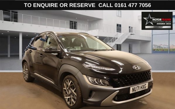 Used 2021 BLACK HYUNDAI KONA SUV 1.6 h-GDi Ultimate SUV 5dr Petrol Hybrid DCT Euro 6 (s/s) (141 ps) (reg. 2021-09-11) for sale in Stockport
