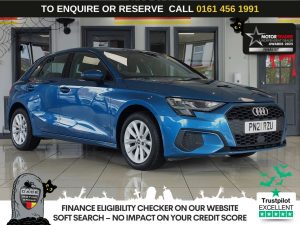 Used 2021 BLUE AUDI A3 Hatchback 1.0 TFSI 30 Technik Sportback 5dr Petrol Manual Euro 6 (s/s) (110 ps) (reg. 2021-05-10) for sale in Wilmslow