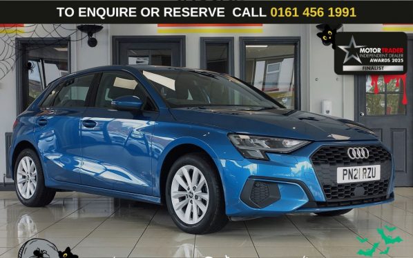 Used 2021 BLUE AUDI A3 Hatchback 1.0 TFSI 30 Technik Sportback 5dr Petrol Manual Euro 6 (s/s) (110 ps) (reg. 2021-05-10) for sale in Wilmslow