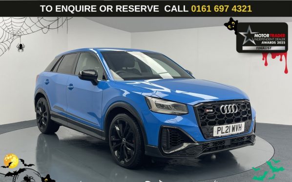 Used 2021 BLUE AUDI SQ2 SUV 2.0 TFSI Black Edition SUV 5dr Petrol S Tronic quattro Euro 6 (s/s) (300 ps) (reg. 2021-07-30) for sale in Manchester