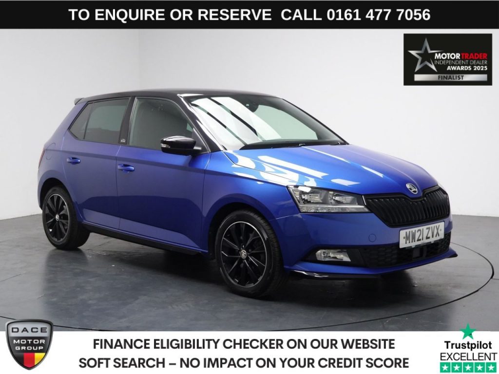 Used 2021 BLUE SKODA FABIA Hatchback 1.0 TSI Monte Carlo Hatchback 5dr Petrol DSG Euro 6 (s/s) (95 ps) (reg. 2021-06-30) for sale in Stockport