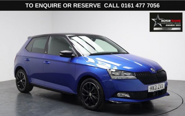 Used 2021 BLUE SKODA FABIA Hatchback 1.0 TSI Monte Carlo Hatchback 5dr Petrol DSG Euro 6 (s/s) (95 ps) (reg. 2021-06-30) for sale in Stockport