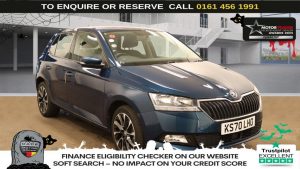 Used 2021 BLUE SKODA FABIA Hatchback 1.0 TSI SE Drive Hatchback 5dr Petrol Manual Euro 6 (s/s) (95 ps) (reg. 2021-01-15) for sale in Wilmslow