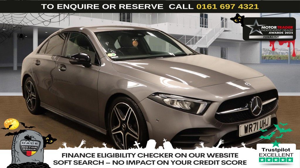 Used 2021 GREY MERCEDES-BENZ A-CLASS Saloon 1.3 A180 AMG Line Edition (Executive) Saloon 4dr Petrol Manual Euro 6 (s/s) (136 ps) (reg. 2021-12-17) for sale in Manchester