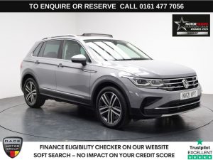 Used 2021 GREY VOLKSWAGEN TIGUAN SUV 2.0 TDI Elegance SUV 5dr Diesel DSG Euro 6 (s/s) (150 ps) (reg. 2021-06-24) for sale in Stockport