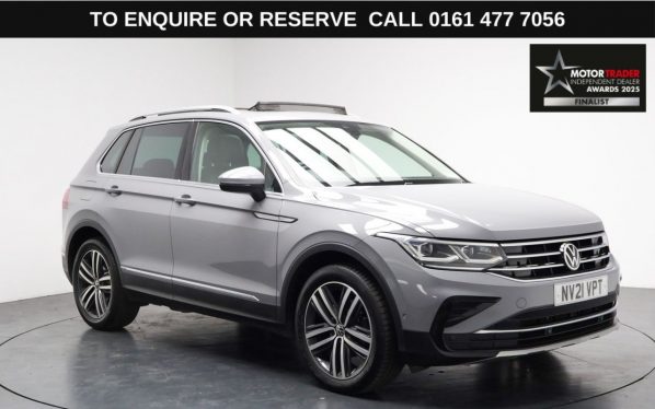 Used 2021 GREY VOLKSWAGEN TIGUAN SUV 2.0 TDI Elegance SUV 5dr Diesel DSG Euro 6 (s/s) (150 ps) (reg. 2021-06-24) for sale in Stockport