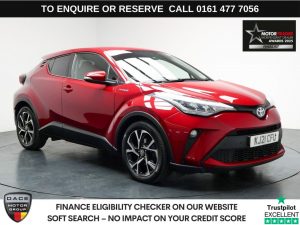 Used 2021 RED TOYOTA C-HR SUV 2.0 VVT-h GPF Design SUV 5dr Petrol Hybrid CVT Euro 6 (s/s) (184 ps) (reg. 2021-06-30) for sale in Stockport