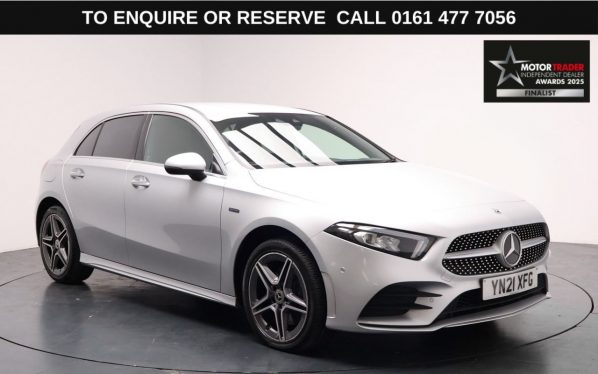 Used 2021 SILVER MERCEDES-BENZ A-CLASS Hatchback 1.3 A250e 15.6kWh AMG Line (Premium 2) Hatchback 5dr Petrol Plug-in Hybrid 8G-DCT Euro 6 (s/s) (218 ps) (reg. 2021-03-10) for sale in Stockport