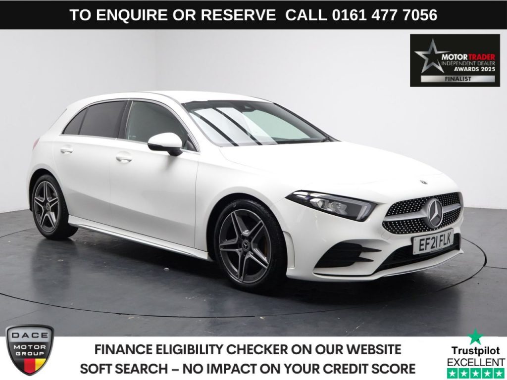 Used 2021 WHITE MERCEDES-BENZ A-CLASS Hatchback 1.3 A180 AMG Line Hatchback 5dr Petrol Manual Euro 6 (s/s) (136 ps) (reg. 2021-06-25) for sale in Stockport