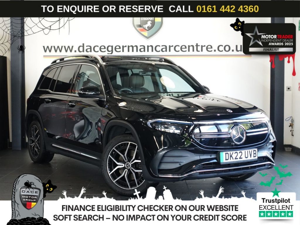 Used 2022 BLACK MERCEDES-BENZ EQB SUV EQB 300 66.5kWh AMG Line (Premium) SUV 5dr Electric Auto 4MATIC (228 ps) (reg. 2022-04-28) for sale in Altrincham