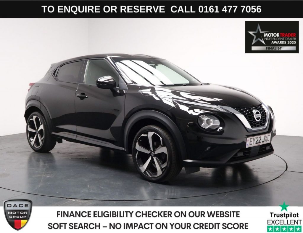 Used 2022 BLACK NISSAN JUKE SUV 1.0 DIG-T Tekna SUV 5dr Petrol Manual Euro 6 (s/s) (114 ps) (reg. 2022-03-31) for sale in Stockport