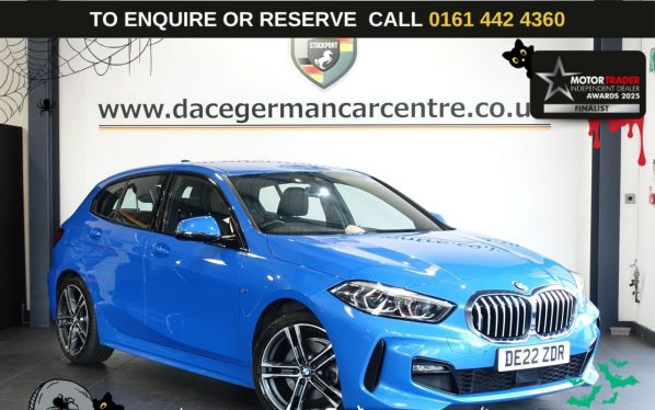 Used 2022 BLUE BMW 1 SERIES Hatchback 1.5 118i M Sport (LCP) Hatchback 5dr Petrol DCT Euro 6 (s/s) (136 ps) (reg. 2022-06-23) for sale in Altrincham