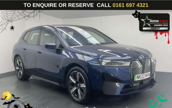 Used 2022 BLUE BMW IX SUV 40 76.6kWh M Sport SUV 5dr Electric Auto xDrive (326 ps) (reg. 2022-03-10) for sale in Manchester