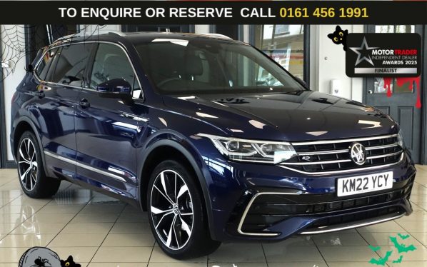 Used 2022 BLUE VOLKSWAGEN TIGUAN ALLSPACE SUV 1.5 TSI R-Line SUV 5dr Petrol DSG Euro 6 (s/s) (150 ps) (reg. 2022-05-18) for sale in Wilmslow