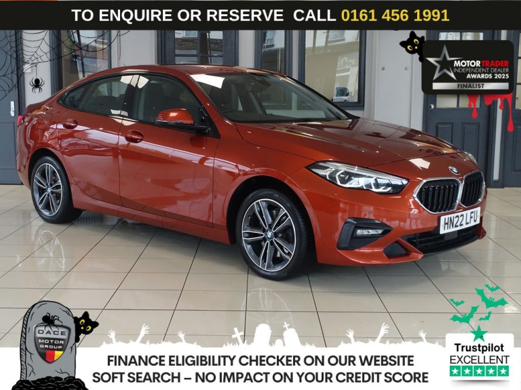 Used 2022 ORANGE BMW 2 SERIES GRAN COUPE Saloon 1.5 218i Sport (LCP) Saloon 4dr Petrol DCT Euro 6 (s/s) (136 ps) (reg. 2022-04-22) for sale in Wilmslow